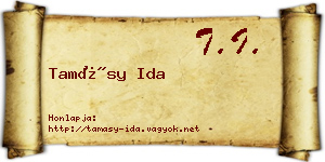 Tamásy Ida névjegykártya